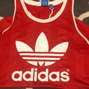 Red adidas tank top